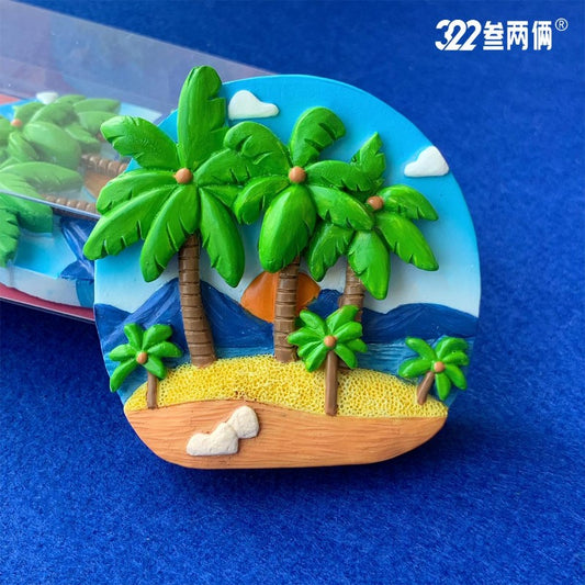 Coconut Beach 3D Fridge Magnet Sanya Souvenir - Hainan Specialty