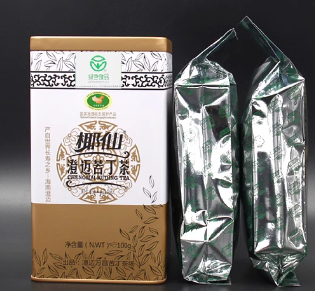 Hainan large leaf kuding tea special kuding original tender leaves herbal tea canned 100g Coconut fairy new tea - Hainan Specialty