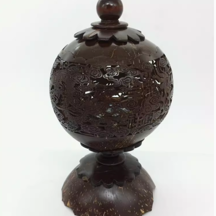 Eco Coconut Shell Tea Can & Lamp - Hainan Specialty