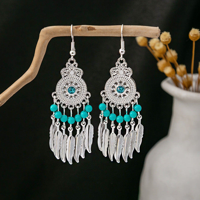 Li Ethnic Pure Silver Tribal Earrings