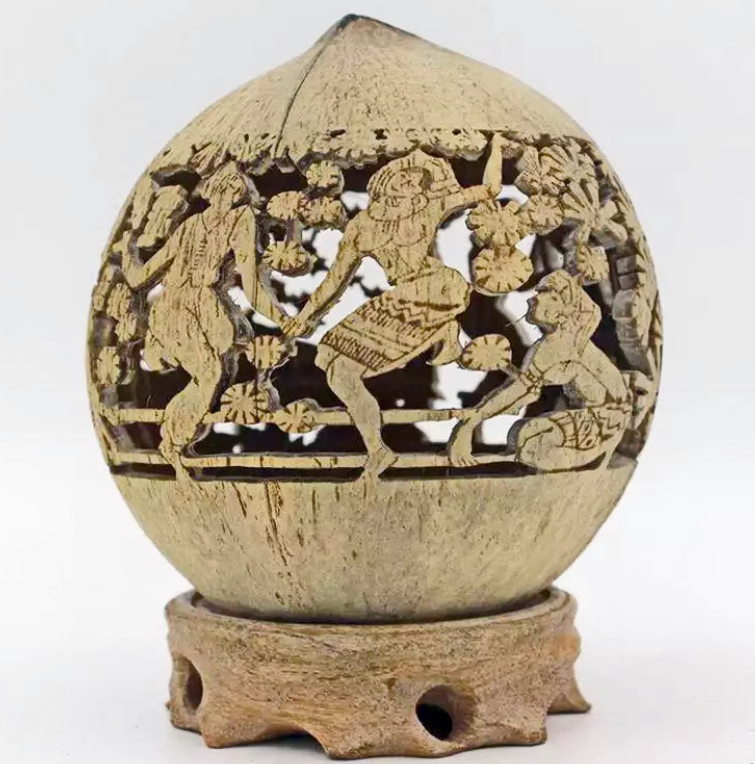 Hollow-Carved Coconut Shell Home Decor - Hainan Specialty