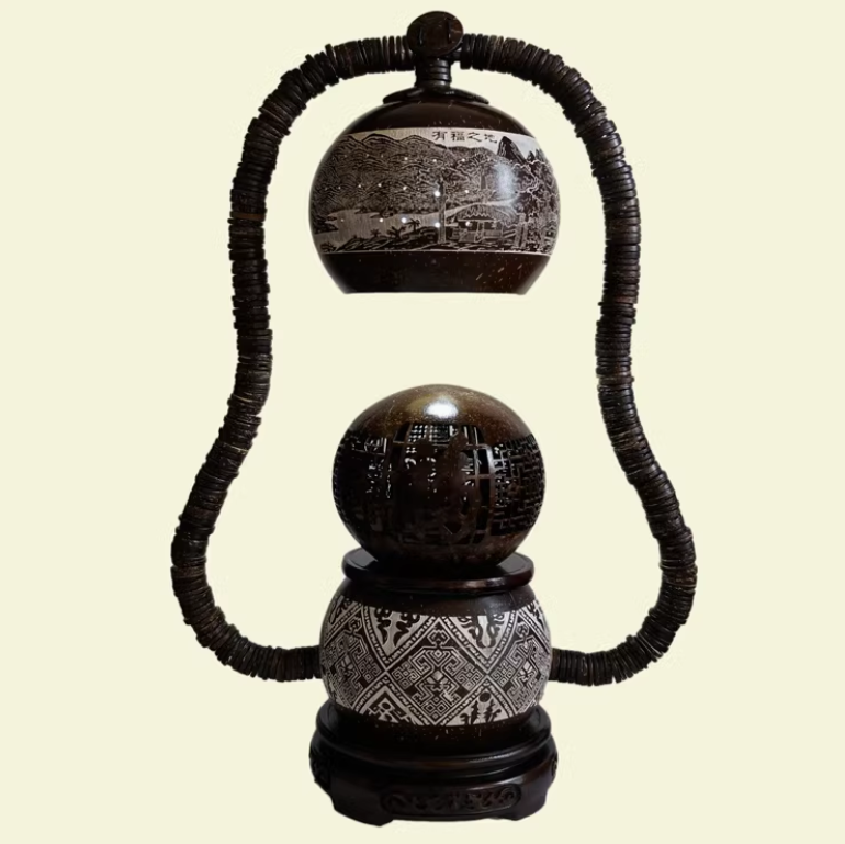 Coconut Shell Fragrant Table Lamp Gift - Hainan Specialty