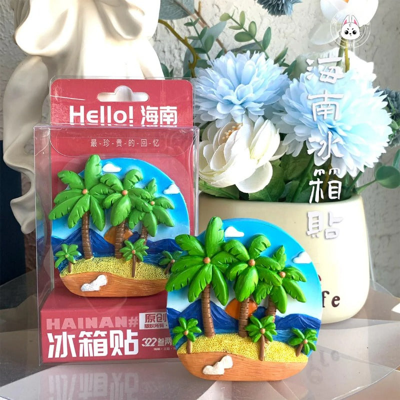 Coconut Beach 3D Fridge Magnet Sanya Souvenir - Hainan Specialty