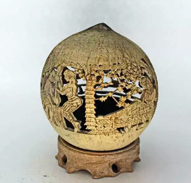 Hollow-Carved Coconut Shell Home Decor - Hainan Specialty