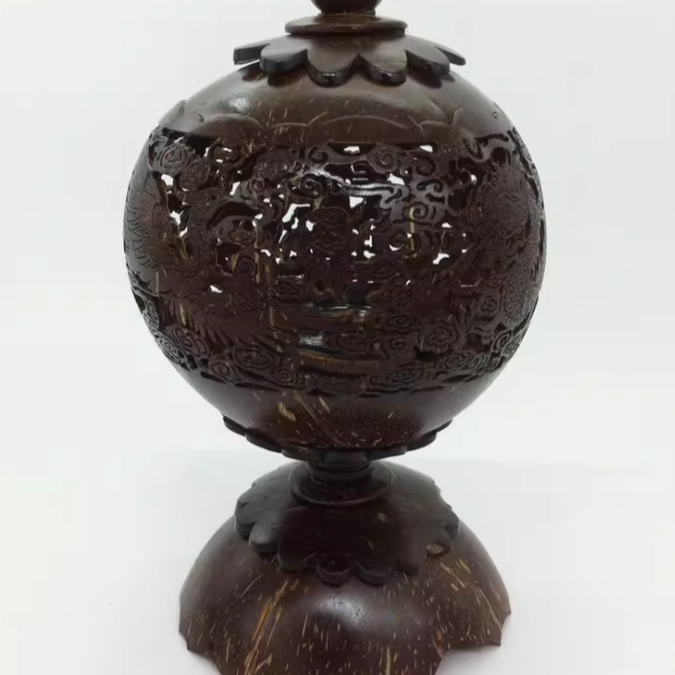 Eco Coconut Shell Tea Can & Lamp - Hainan Specialty