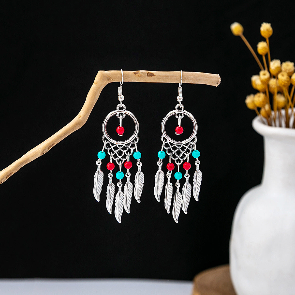 Li Ethnic Pure Silver Tribal Earrings