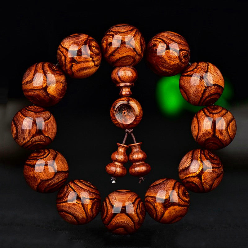 Handmade Huanghuali Wood Bead Bracelet - Hainan Specialty