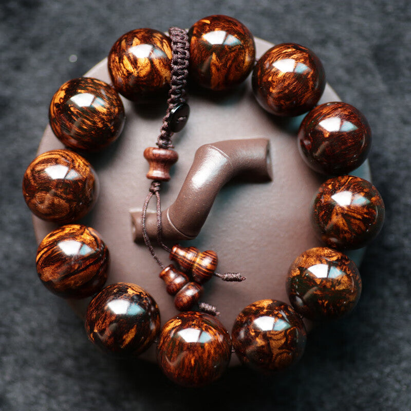 Handmade Huanghuali Wood Bead Bracelet - Hainan Specialty