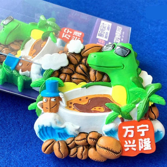 Coffee City 3D Fridge Magnet Fun Souvenir Gift - Hainan Specialty