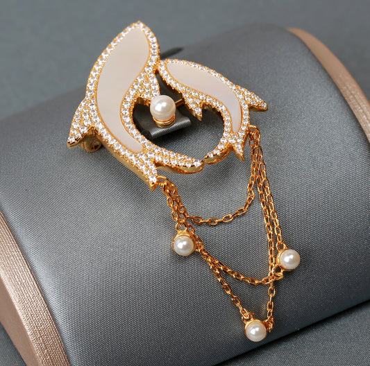 "Ocean Silk" Twin Fish Silver Brooch - Hainan Specialty