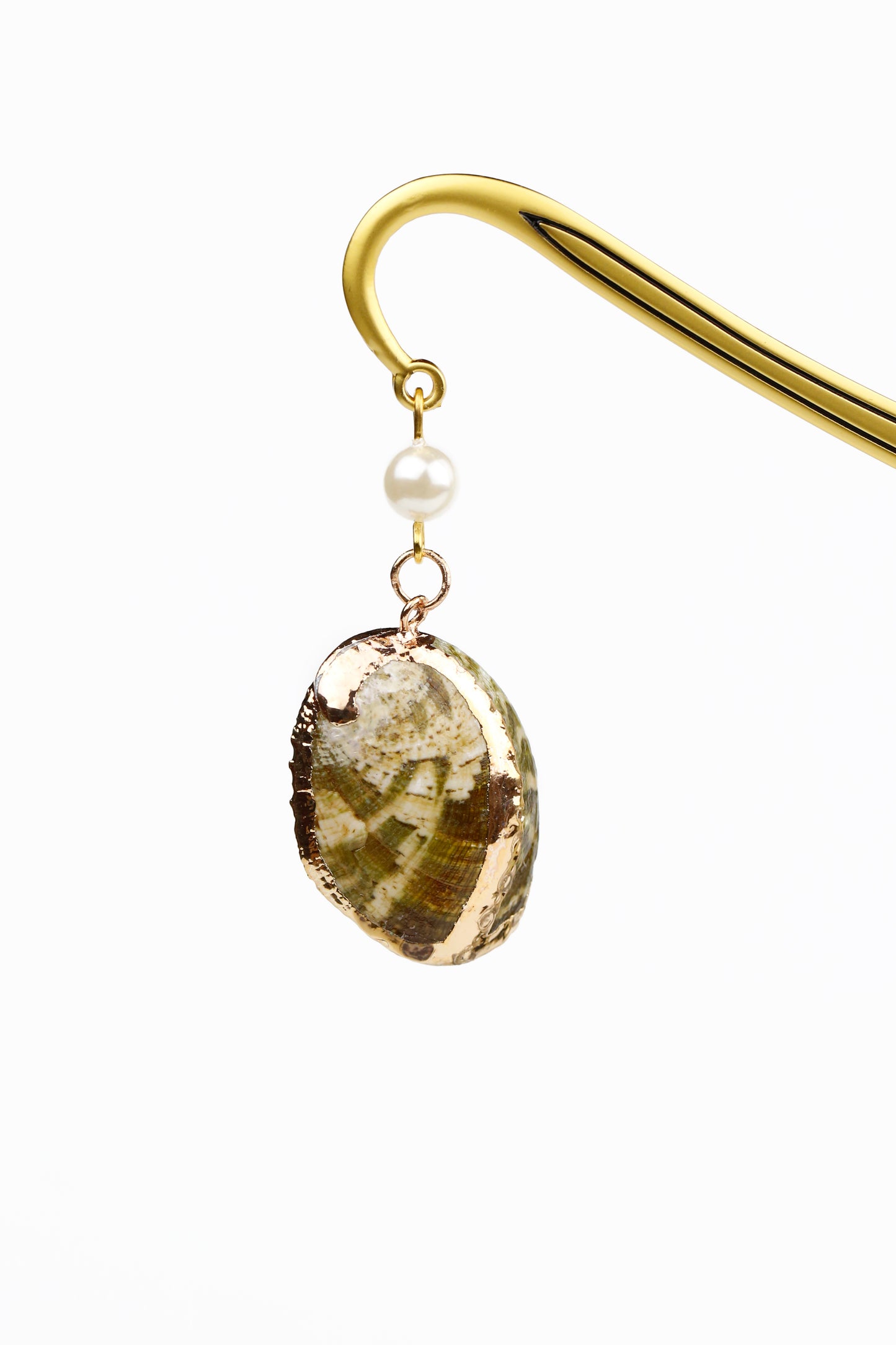 Gold Plated Seashell Bookmark & Hairpin Set - Hainan Specialty