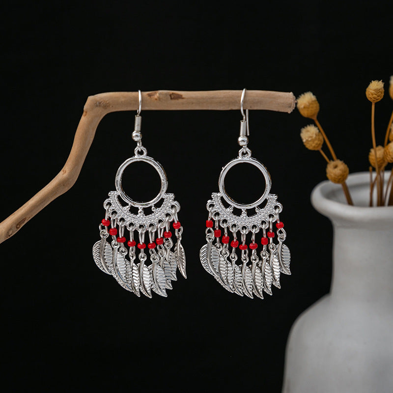 Li Ethnic Pure Silver Tribal Earrings