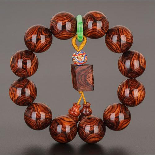 Handmade Huanghuali Wood Bead Bracelet - Hainan Specialty