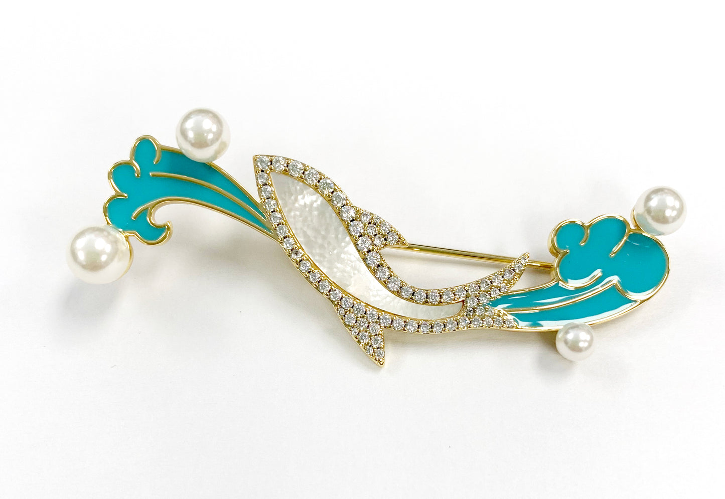 "Ocean Silk" Twin Fish Silver Brooch - Hainan Specialty