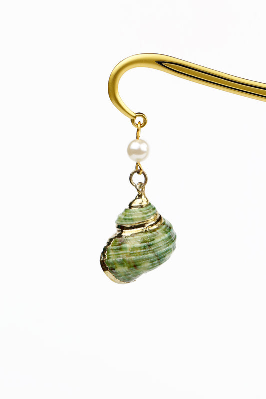 Gold Plated Seashell Bookmark & Hairpin Set - Hainan Specialty