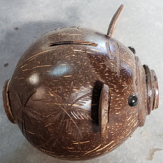 Carved Coconut Money Piggy Bank - Hainan Specialty