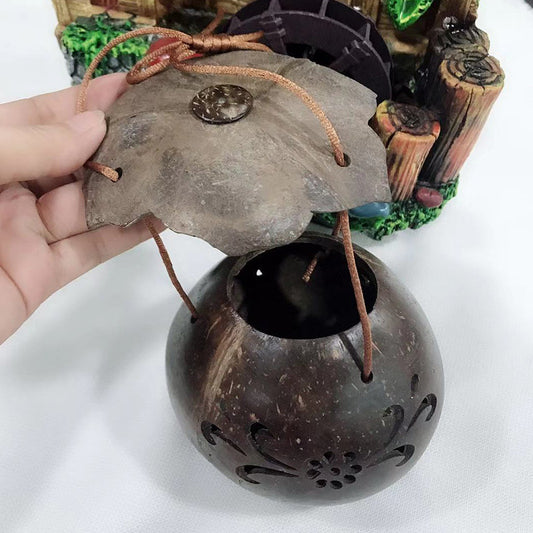 Handmade Coconut Shell Hanging Basket - Hainan Specialty