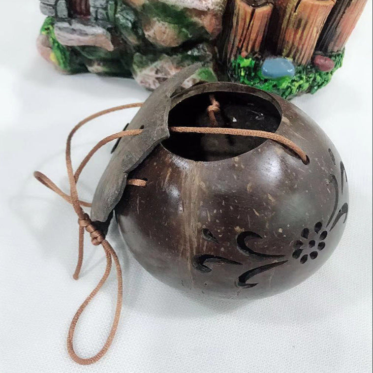 Handmade Coconut Shell Hanging Basket - Hainan Specialty