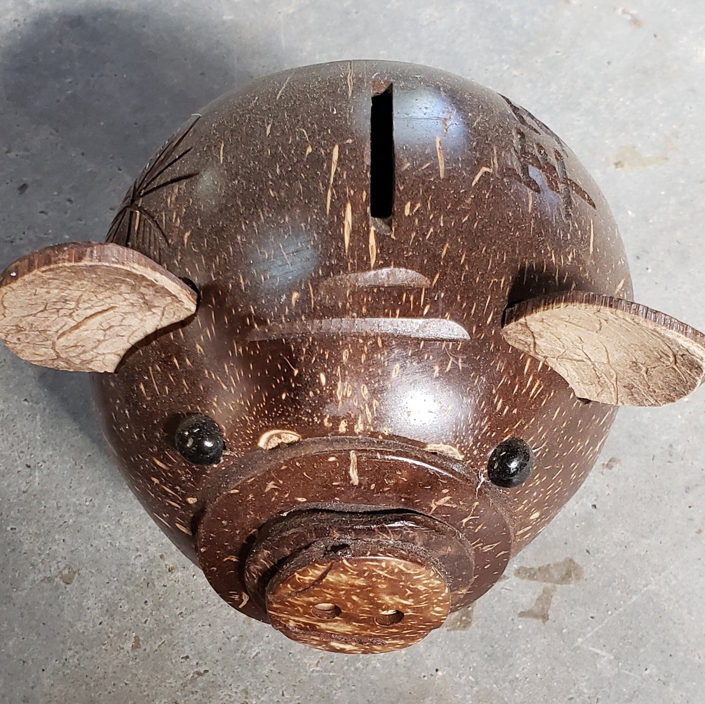 Carved Coconut Money Piggy Bank - Hainan Specialty