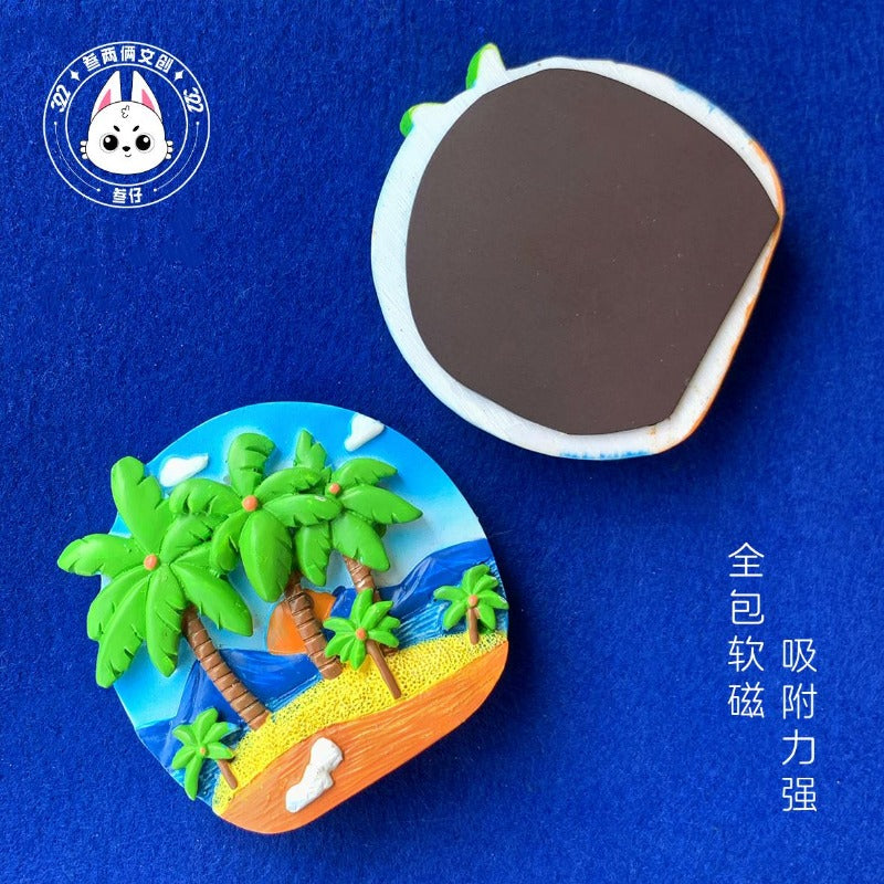 Coconut Beach 3D Fridge Magnet Sanya Souvenir - Hainan Specialty