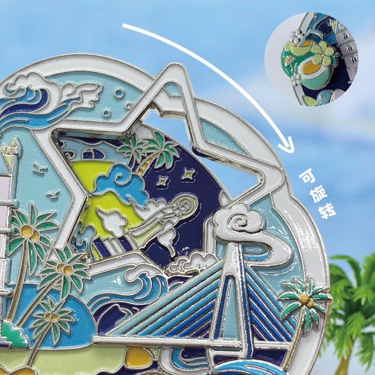 Hainan City Interactive Rotating Magnet - Oversized Souvenir Gift - Hainan Specialty