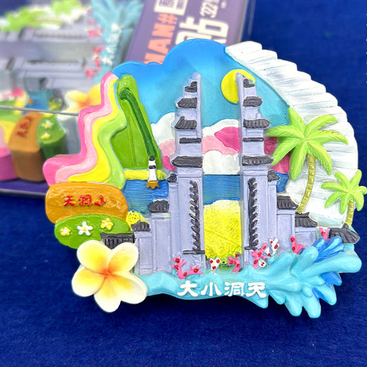 Hainan Cave Scenic Hand-Painted Acrylic Magnet - Hainan Specialty