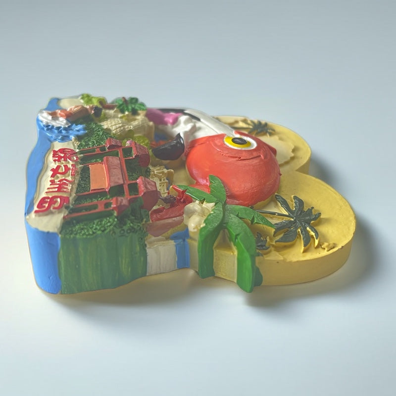 Hainan Wuzhizhou Hand-Painted Enamel Souvenir Magnet