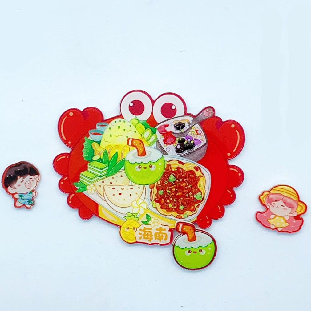 Hainan Island Food Cute Magnet Set - Travel Souvenir Gift - Hainan Specialty