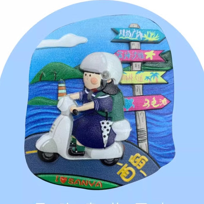 Sanya West Island Cartoon Flexible Souvenir Magnet