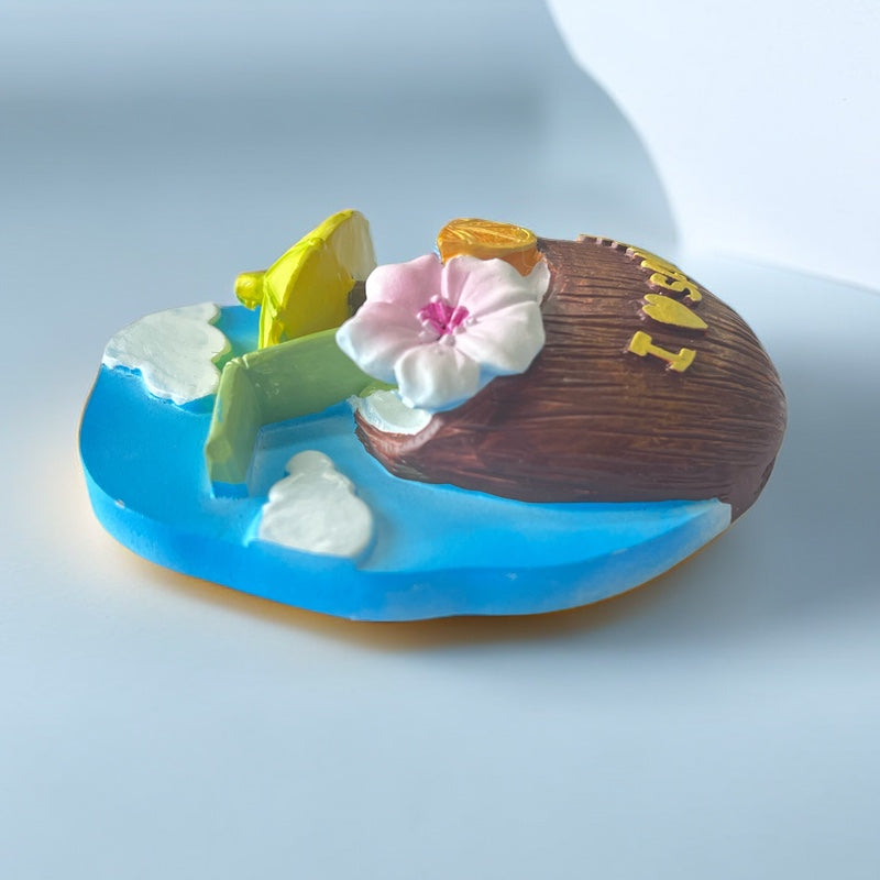 Hainan Sanya Brown Coconut Flexible Enamel Fridge Magnet