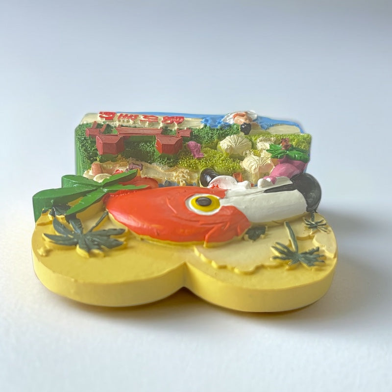 Hainan Wuzhizhou Hand-Painted Enamel Souvenir Magnet