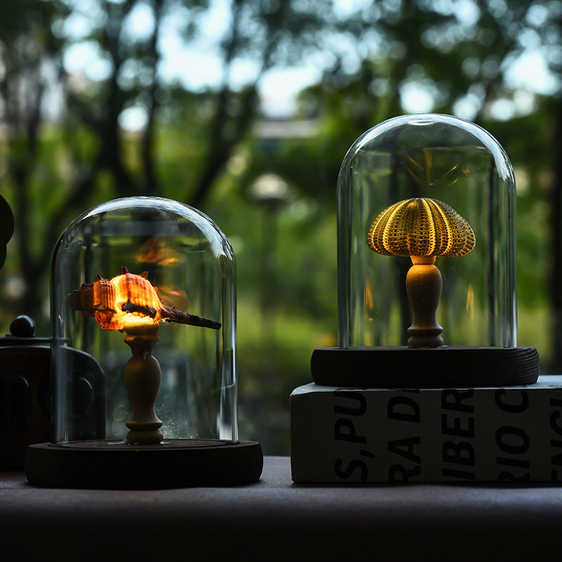 Ocean-Themed Sea Urchin Shell Night Light - Hainan Specialty