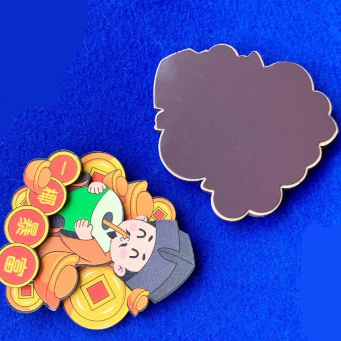 Coconut Wealth Wooden Fridge Magnet Creative Gift - Hainan Specialty