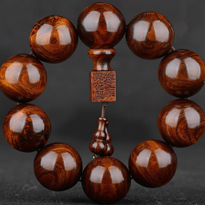 Handmade Huanghuali Wood Bead Bracelet - Hainan Specialty
