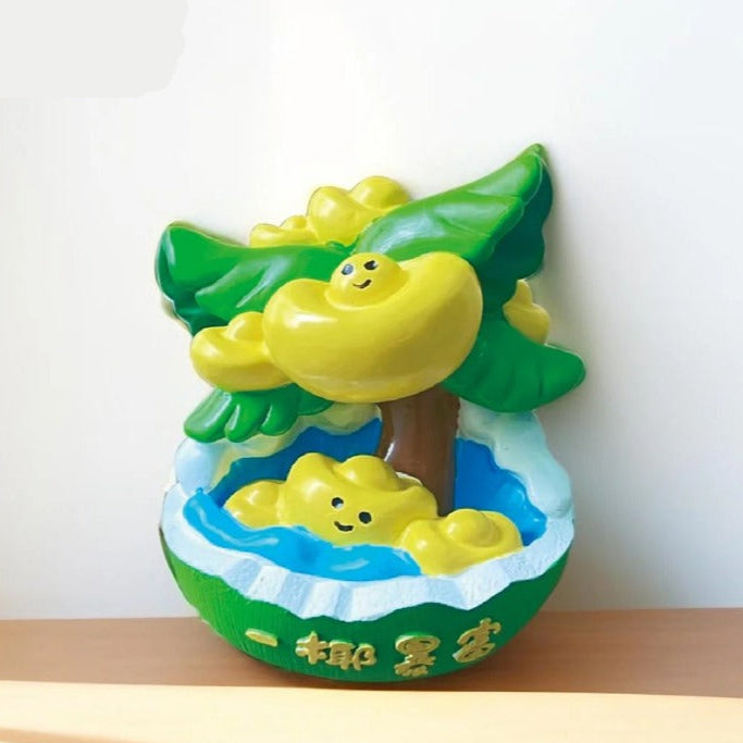 Sanya Wanning Fortune Coconut Hand-Painted Souvenir Magnet - Hainan Specialty