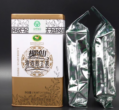 Hainan large leaf kuding tea special kuding original tender leaves herbal tea canned 100g Coconut fairy new tea