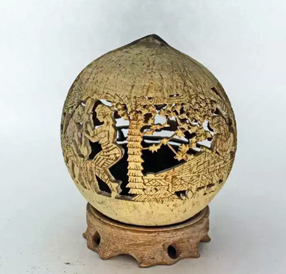 Hainan coconut carving pure hand-carved