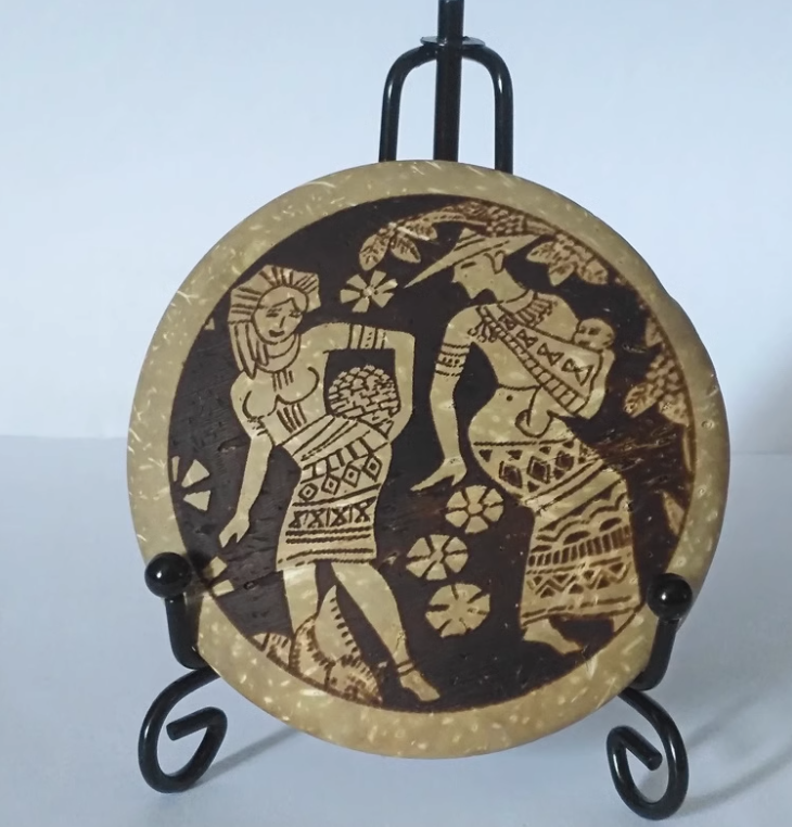 New Hainan coconut carving decoration and display craft painting