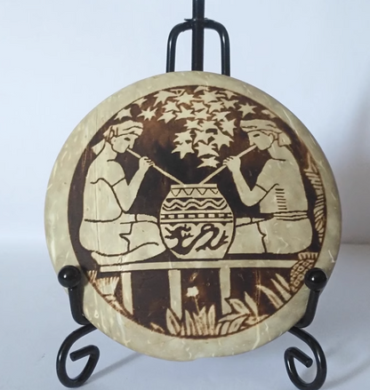 New Hainan coconut carving decoration and display craft painting