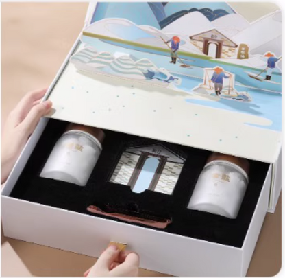 Hainan Yinggehai old salt gift box 400g large grain sea salt without iodine business gift box stew soup baking