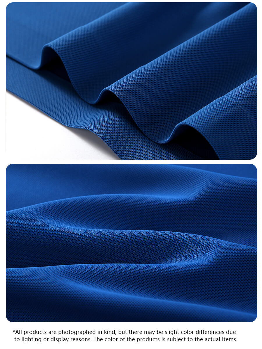 Split-image comparison: (Top) Macro view of piqué cotton weave for airflow | (Bottom) Ventilation panels on polo shirt