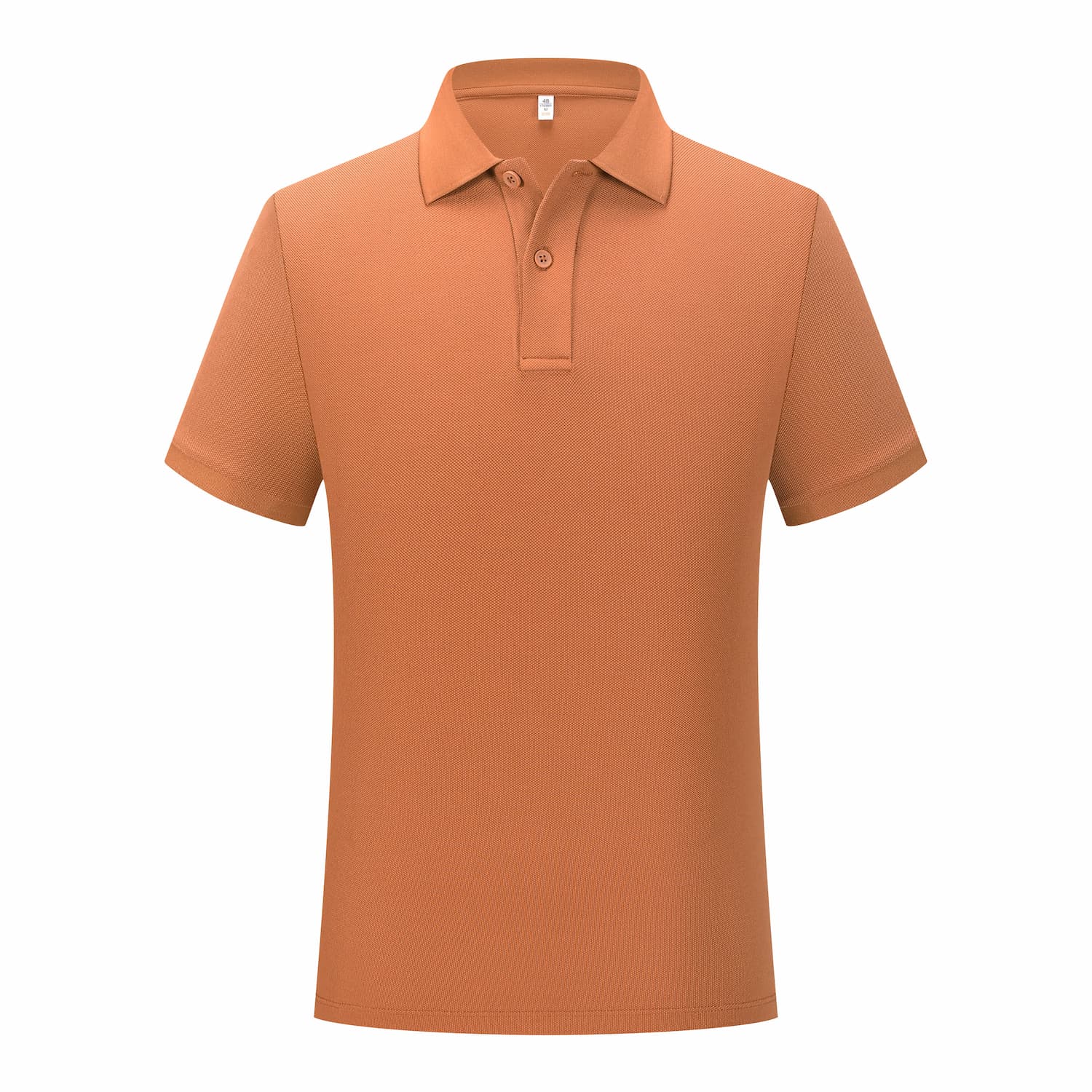 A vibrant orange short-sleeve polo shirt with a classic collar, ideal for casual and business outfits