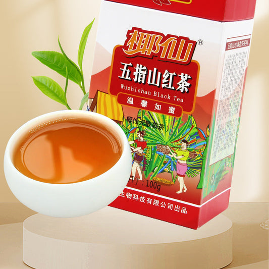 Man Xiang Five Finger Mountain Black Tea - Premium Hainan Large-Leaf Gongfu Black Tea, Rich & Aromatic (100g Gift Box) - Hainan Specialty