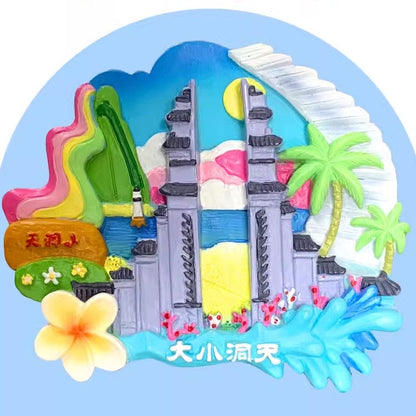 Hainan Cave Scenic Hand-Painted Acrylic Magnet - Hainan Specialty