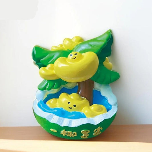 Sanya Wanning Fortune Coconut Hand-Painted Souvenir Magnet - Hainan Specialty
